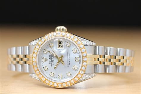 Rolex Donna Data 1.10 Carati Diamante Lunetta & Lugs 18K 